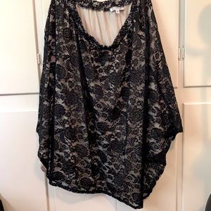 Maxi black lace skirt